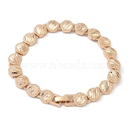Brass Link Chain Bracelets for Women Men, Light Gold, Flat Round, 7-1/4 inch(18.4cm), Link: 11x8x4mm(BJEW-P324-01D-KCG)