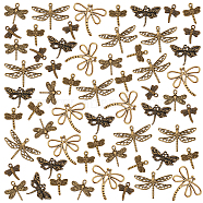 Elite 96Pcs 6 Style Tibetan Style Alloy Pendants, Cadmium Free & Lead Free, Dragonfly Charm, Antique Bronze, 18~28.5x16~35x2~3.5mm, Hole: 1.5~2mm, 16pcs/style(TIBEP-PH0001-70)