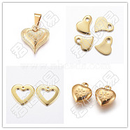 304 Stainless Steel Pendants, Mixed Shapes, Golden, 6~60x1.5~40x0.4~17mm, Hole: 0.8~10mm(STAS-MSMC002-03G)