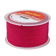 Braided Nylon Threads, Dyed, Deep Pink, 2.5mm, about 10.93 yards(10m)/roll(NWIR-Z001-02)