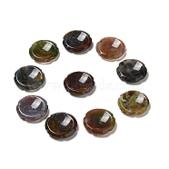 Natural Indian Agate Worry Stones, Flower Shape, 37.5~38x38x7~7.5mm(G-E586-01L)