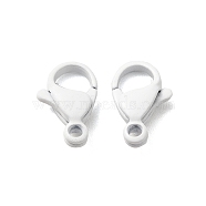 Spray Painted 304 Stainless Steel Lobster Claw Clasps, White, 11x7x3mm, Hole: 1.4mm(STAS-R120-01C-01)