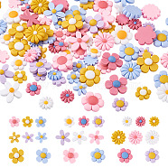 Opaque Resin Cabochons, Flower, Mixed Color, 240pcs/set(RESI-TA0001-14)