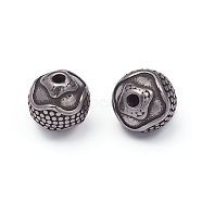 304 Stainless Steel Beads, Rondelle, Antique Silver, 9.5x10mm, Hole: 1.5mm(STAS-G220-04AS)