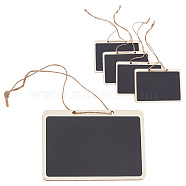 10Pcs Mini Wooden Hanging Chalkboard, Cute Blackboard Craft Decoration, with Jute Twine, Rectangle, Black, 19.8~20.5cm(HJEW-DR0001-04)