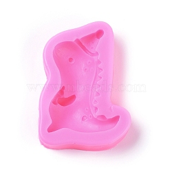 Food Grade Silicone Molds, Fondant Molds, For DIY Cake Decoration, Chocolate, Candy, UV Resin & Epoxy Resin Jewelry Making, Dinosaur, Deep Pink, 80x58x17mm, Inner Diameter: 62x48mm(DIY-L026-118)