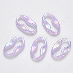 Transparent Acrylic Linking Rings, AB Color Plated, Imitation Gemstone Style, Oval, Lilac, 34.5x21x5.5mm, Inner Diameter: 26.5x9mm(TACR-T016-02B)