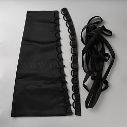 Wedding Gown Back Satin Sets, Zipper Replacement, for Wedding Dress Accessories, Black, 463x145~246x6.5mm(DIY-WH0740-59C)