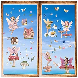 16 Sheets 8 Styles PVC Waterproof Wall Stickers, Self-Adhesive Decals, for Window or Stairway Home Decoration, Angel & Fairy, 200x145mm, 2 sheet/style(DIY-WH0345-159)