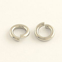 Tarnish Resistant 304 Stainless Steel Open Jump Rings, Stainless Steel Color, 8x1.5mm, Inner Diameter: 5mm, Hole: 5mm, about 185pcs/50g(X-STAS-R065-42)