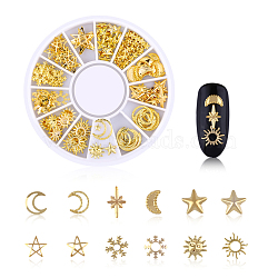 Alloy Cabochons, Nail Art Decoration Accessories, Golden, about 200pcs/box(MRMJ-S012-020D)