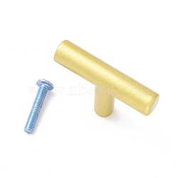 Zinc Alloy T Bar Cabinet Door Knobs, Kitchen Drawer Pulls Cabinet Handles, with Iron Screws, Matte Gold Color, 45x10x30mm, Hole: 4mm(FIND-D024-10MG)