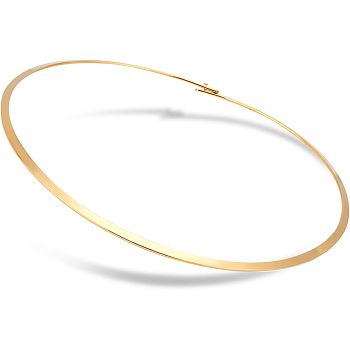 304 Stainless Steel Wire Wrap Collar Necklace for Women, Rigid Necklaces, Golden, 13.5~14cm