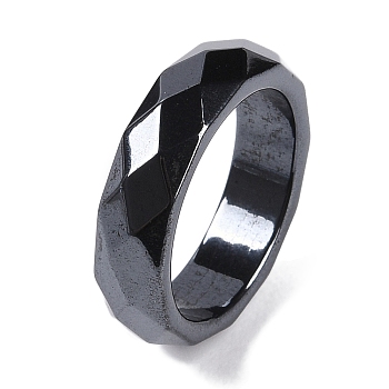 Magnetic Synthetic Hematite Finger Ring for Men Women, 6mm, Inner Diameter: 18.4mm