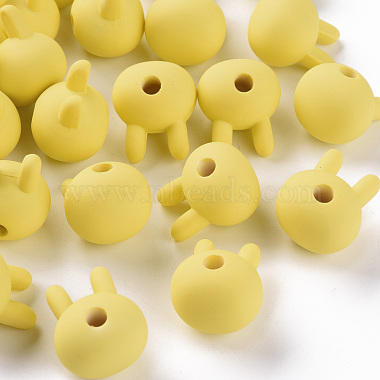 Yellow Rabbit Acrylic Beads