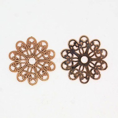 Rose Gold Flower Brass Charms