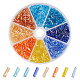 Elite 2880Pcs 8 Colors Opaque Colours Glass Twist Bugle Beads(EGLA-PH0001-33)-1