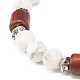 Bracelet extensible en perles d'howlite naturelle pour femme ou homme(BJEW-JB07732-03)-5