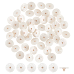 50Pcs Alloy Shank Buttons, with Resin, Flat Round, 1-Hole, Old Lace, 17.5x7.5mm, Hole: 2.5mm(BUTT-FG0001-66B)