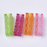 Transparent Acrylic Beads, Dyed, Cuboid, Mixed Color, 30.5x11x11mm, Hole: 7.5mm(X-TACR-T015-024)