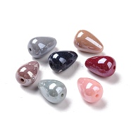 Opaque Acrylic Beads, Smooth Teardrop, Mixed Color, 15x10mm, Hole: 1.6mm, about 600pcs/500g(SACR-B003-01)