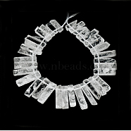 Chip Natural Quartz Crystal Graduated Beads Strands, Rock Crystal Beads, 23~62x10~12x4~6mm, Hole: 2mm, about 35pcs/strand, 15.3 inch(G-P064-01)