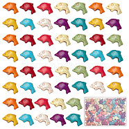 100Pcs Synthetic Turquoise Beads, Dyed, Dolphin, Mixed Color, 12x19~20x6mm, Hole: 1.5mm(G-SC0002-34)