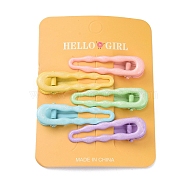 Teardrop Spray Painted Iron Alligator Hair Clips for Girls, Mixed Color, 18.5x58x12mm, 5pcs/card(PHAR-A011-24)
