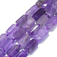 Natural Amethyst Beads Strands, Nuggets, 11~14x6~8mm, Hole: 0.9mm, about 28~32pcs/strand, 15.75''(40cm)(G-O170-149)