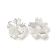 Natural White Shell Beads, Flower, 5.5~6x6x1~2mm, Hole: 0.9mm(SHEL-F002-04)