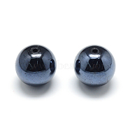 Pearlized Style Acrylic Beads, Round, Black, 14mm, Hole: 2mm, about 320pcs/500g(MACR-S826-14mm-B)