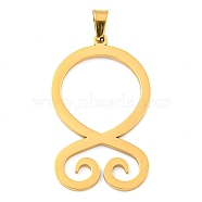 304 Stainless Steel Pendants, Laser Cut, Troll Cross Charm, Real 18K Gold Plated, 33x20x1.3mm, Hole: 5x3mm(STAS-Z076-5G)