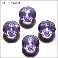 Imitation Austrian Crystal Beads, Grade AAA, Faceted, Rondelle, Lilac, 6x4mm, Hole: 0.7~0.9mm(SWAR-F068-4x6mm-04)