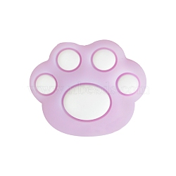 Bear Paw Food Grade Eco-Friendly Silicone Focal Beads, Chewing Beads For Teethers, Plum, 28.5mm(PW-WG35619-05)