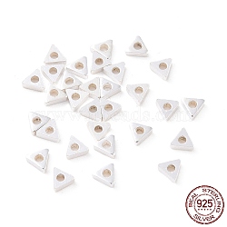 925 Sterling Silver Beads, Triangle, Silver, 2.5x3x0.8mm, Hole: 1mm, about 256Pcs/10g(STER-D035-09S)
