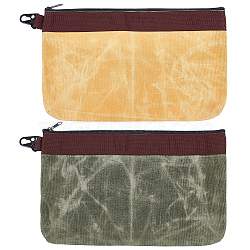 2Pcs 2 Colors Canvas Cloth Zipper Clutch Bags, Tools Storage Pouches, Rectangle, Mixed Color, 215x345x4mm, 1pc/style (ABAG-CL0001-56)