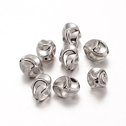 CCB Plastic Beads, Twist, Platinum, 16x12x12mm, Hole: 1.5mm(CCB-I001-23P)