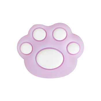 Bear Paw Food Grade Eco-Friendly Silicone Focal Beads, Chewing Beads For Teethers, Plum, 28.5mm
