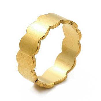 Ion Plating(IP) 201 Stainless Steel Finger Rings, Ovel Shape Ring for Women, Golden, 6mm, Inner Diameter: 17mm