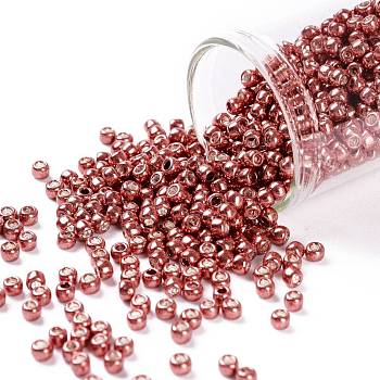 TOHO Round Seed Beads, Japanese Seed Beads, (573) Burnt Copper Metallic, 8/0, 3mm, Hole: 1mm, about 1110pcs/50g
