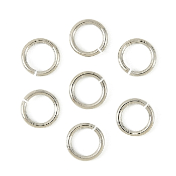 SHEGRACE Brass Open Jump Rings, Saw Cut Round, Long-Lasting Plated, Cadmium Free & Nickel Free & Lead Free, Real Platinum Plated, 18 Gauge, 7x1mm, Inner Diameter: 5mm, about: 220pcs/bag