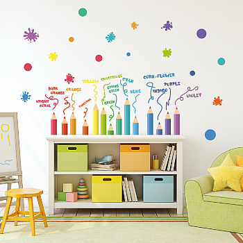 PVC Wall Stickers, Wall Decoration, Pencil, 1180x390mm, 2pcs/set