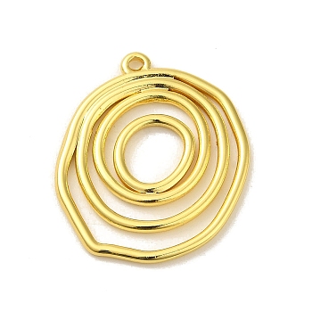 304 Stainless Steel Pendants, Real 18K Gold Plated, Flat Round, 29x24.5x1.7mm, Hole: 1.4mm