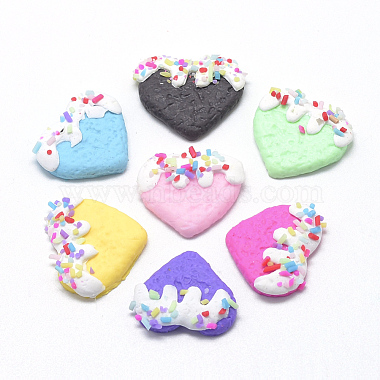 22mm Mixed Color Heart Polymer Clay Cabochons
