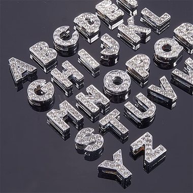 Brass Micro Pave Clear Cubic Zirconia Slide Charms(ZIRC-NB0001-45P-NR)-4