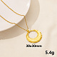 Vintage Stainless Steel Geometric Ring Pendant Necklace for Women(AO1780-8)-1