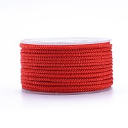 Polyester Braided Cord, Red, 2mm, about 16.4 yards(15m)/roll(OCOR-F010-A33-2MM)