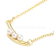 Pea Shaped Plastic Imitation Pearl Pendant Necklace with Brass Cable Chains, Coffee Golden, 16.69~17.01 inch(42.4~43.2cm)(NJEW-F316-01G)