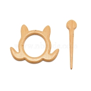 Turtle Wooden Shawl Pin, Scarf Clips, Wheat, 56x66x4.5mm, Pin: 70.5x14.5x4.5mm(JEWB-WH0011-50)