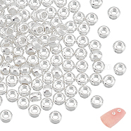 304 Stainless Steel Beads, Round, Silver, 3x2mm, Hole: 1.2mm, 100pcs/box(STAS-UN0055-09)